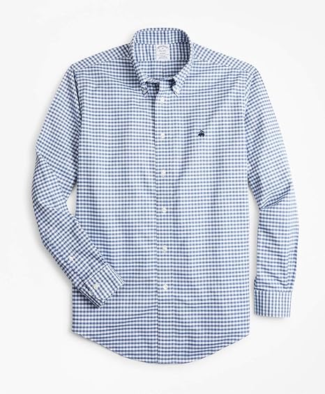 Amazon Brooks Brothers ブルックス ブラザーズ ノンアイロン ブルックスクール Gf ギンガムチェック 長袖 カジュアル シャツ Regent Fit 34931770 ネイビー S シャツ 通販