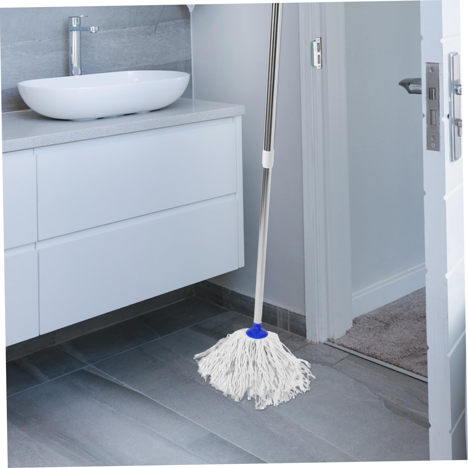 KOMBIUDA 3pezzi Spazzole di Ricambio per Moppi Testina per Moppi Riutilizzabile Filo per Pulizia della Casa ad Alta Assorbimento Rapido Asciugatura Adatto per Pavimenti Duri Laminati