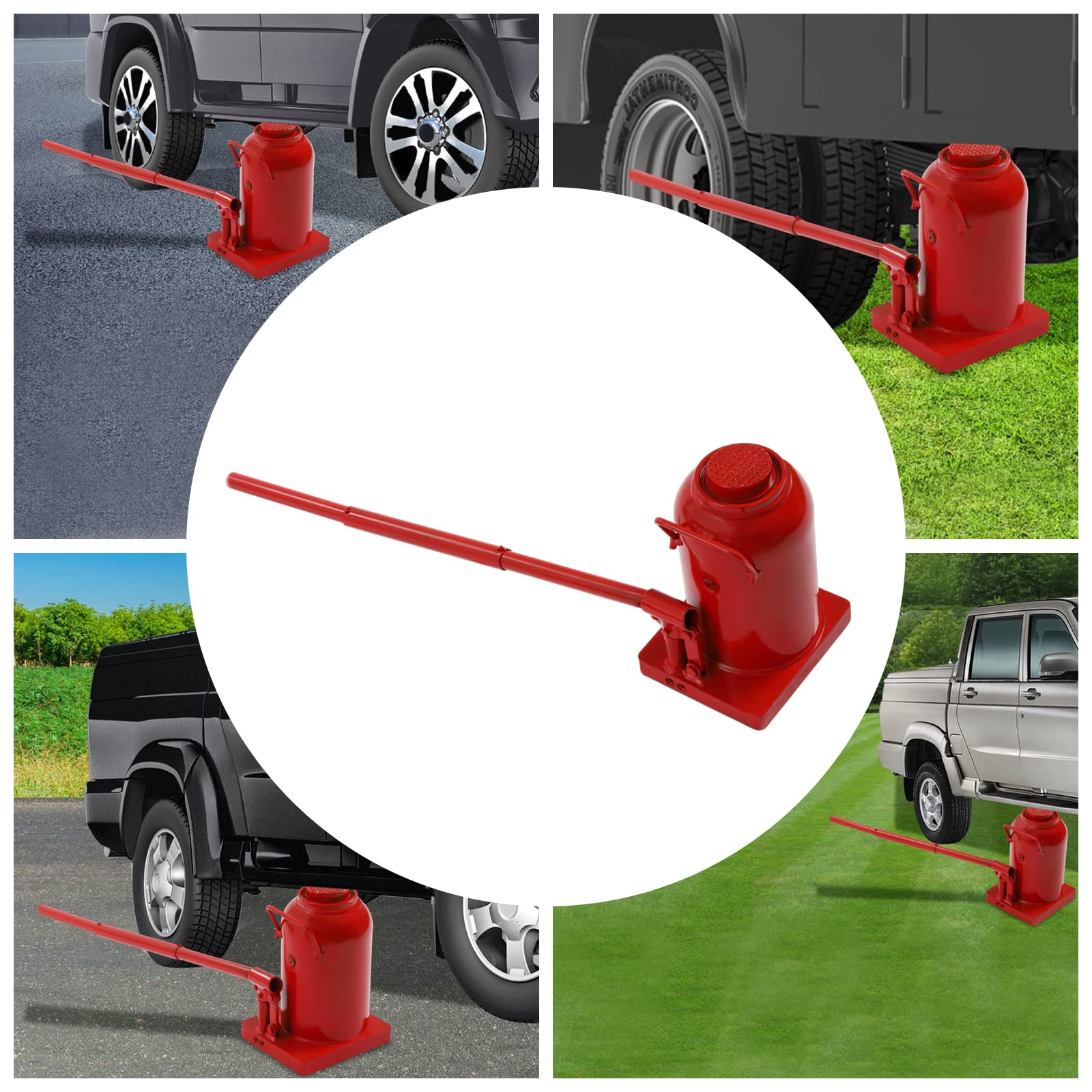 50Ton Heavy Duty Hydraulic Cylinder Jack, Bottle Jack Tire Repair Lift Tool Anti-Slip Top, Manual 110,231 lbs Lifting Capacity, Auto Truck SUV RV Repair, Alloy Steel, Industrial Portable Car Jack