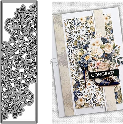 Miniatura 10 de DzIxY Tres troqueles de corte de metal con borde de flores irregulares para kit de fabricación de tarjetas, troquelados, troquelados, plantillas de