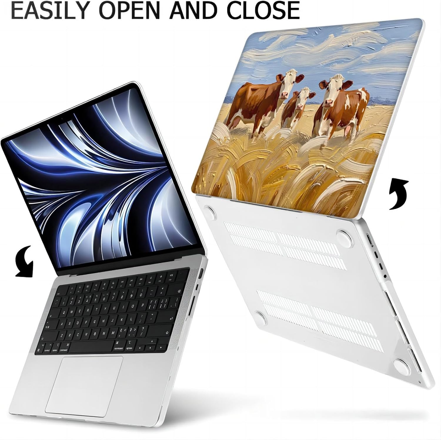 Compatible with MacBook Neo 13-inch, Hard Shell Case with Keyboard Cover and Screen Protector (A3404 A18 Pro chip, 2026 Release) - Cow MC22858
