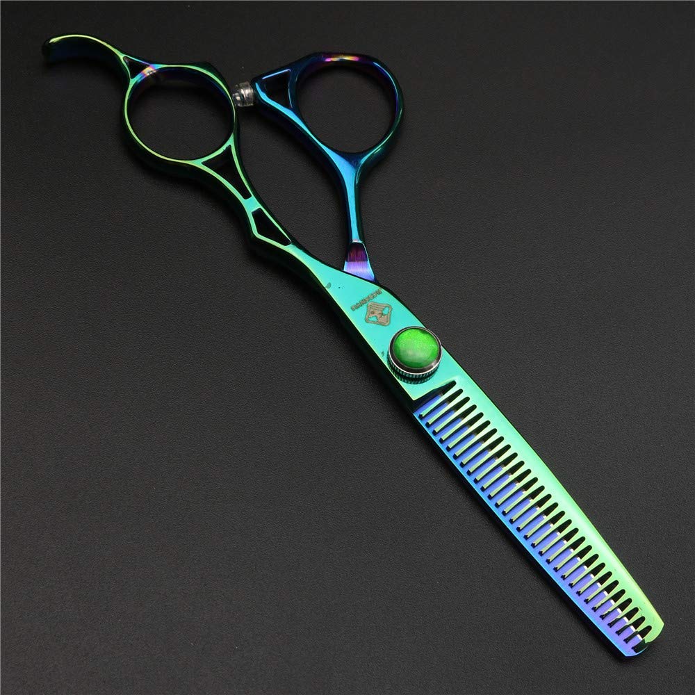 Jiesenyu - Forbici professionali da parrucchiere, 15,2 cm, in acciaio 440C, colore: Verde