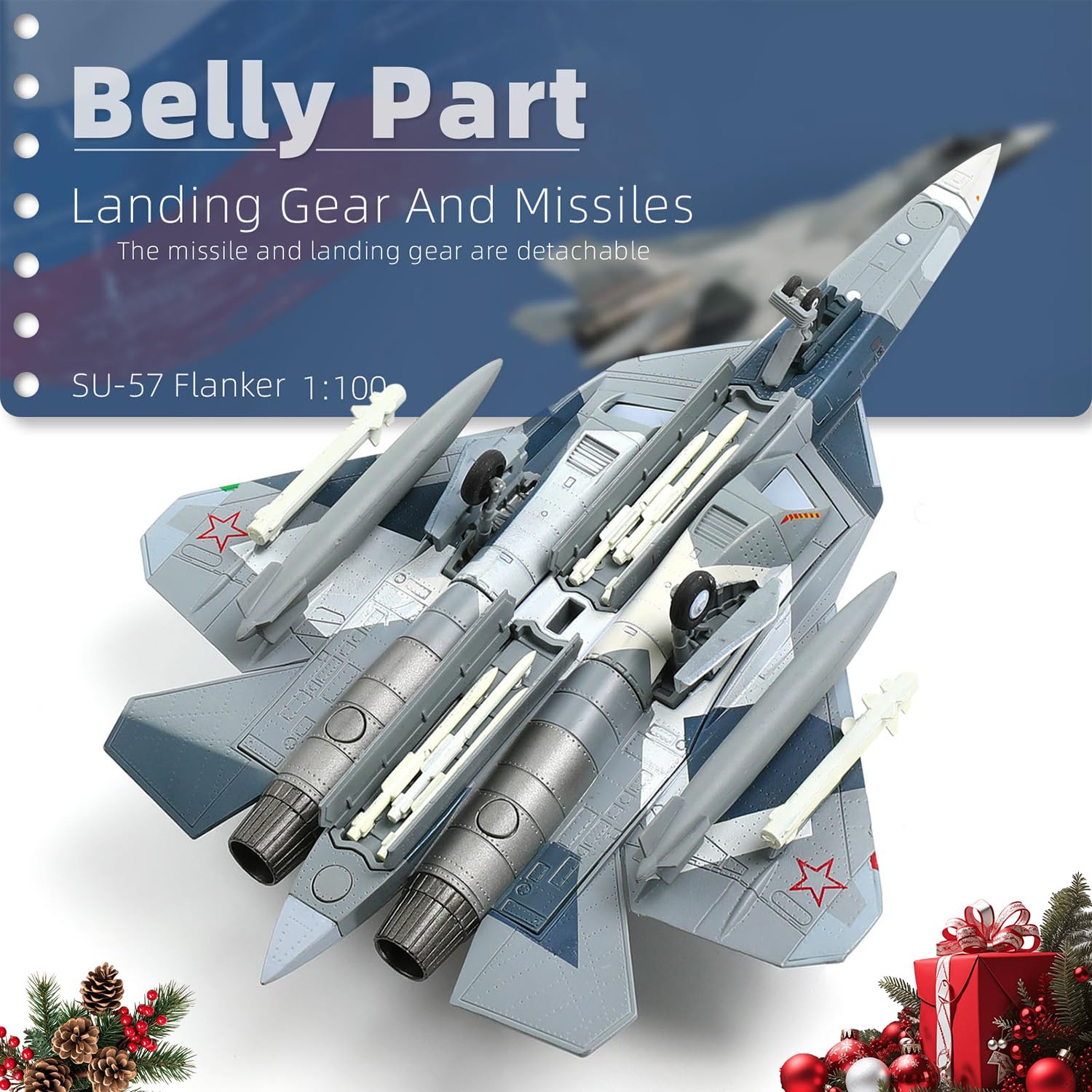 1/100 Scala Sukhoi Su-57 Modello di aereo da caccia multiuso di quinta generazione Russia Kit modello di aereo militare in metallo pressofuso affidabile da caccia stealth per collezione o rega