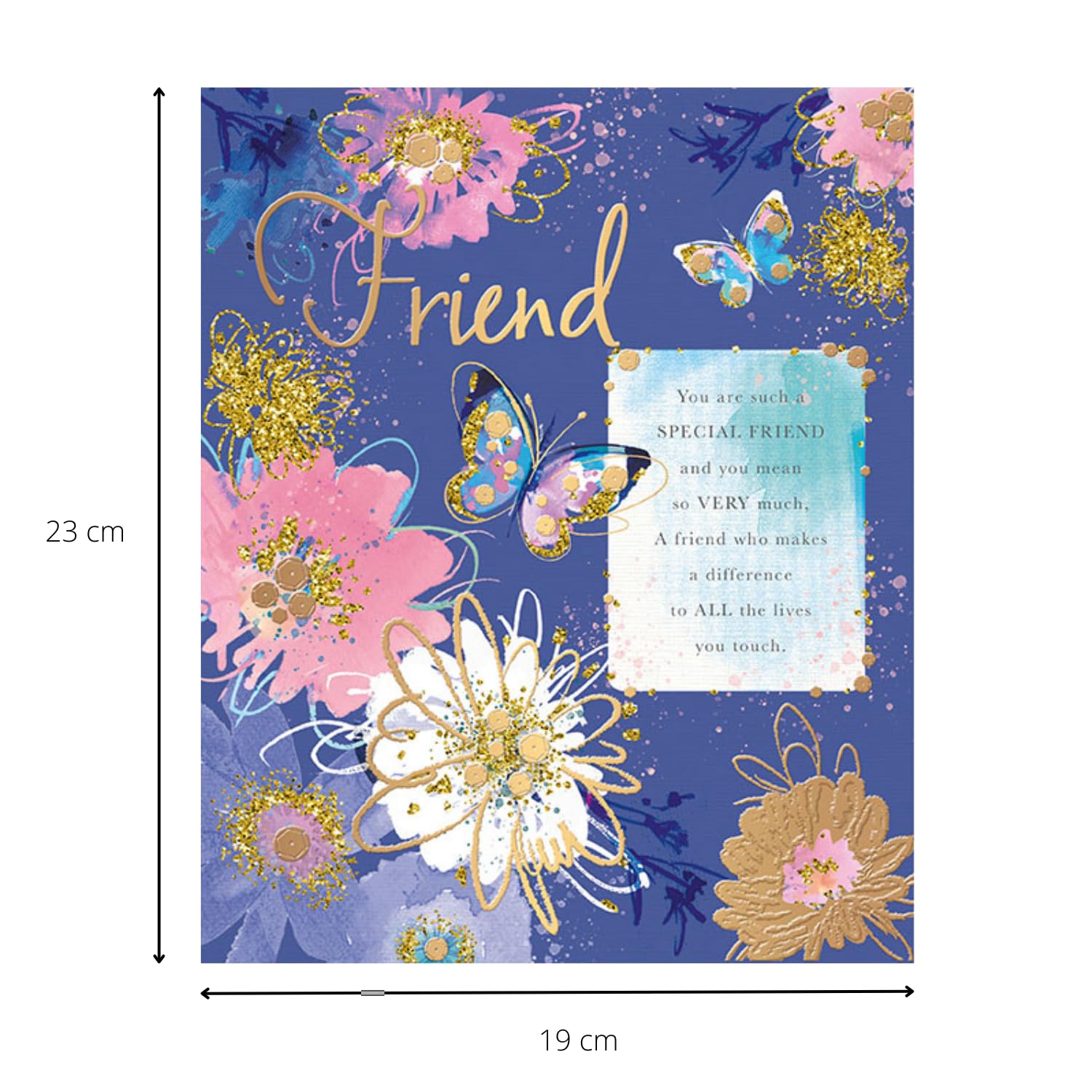 Geburtstagskarte Für Frauen Mit Aquarell-Blumen | Goldfolie & Prägung | 165x235 Mm | Inkl. Umschlag