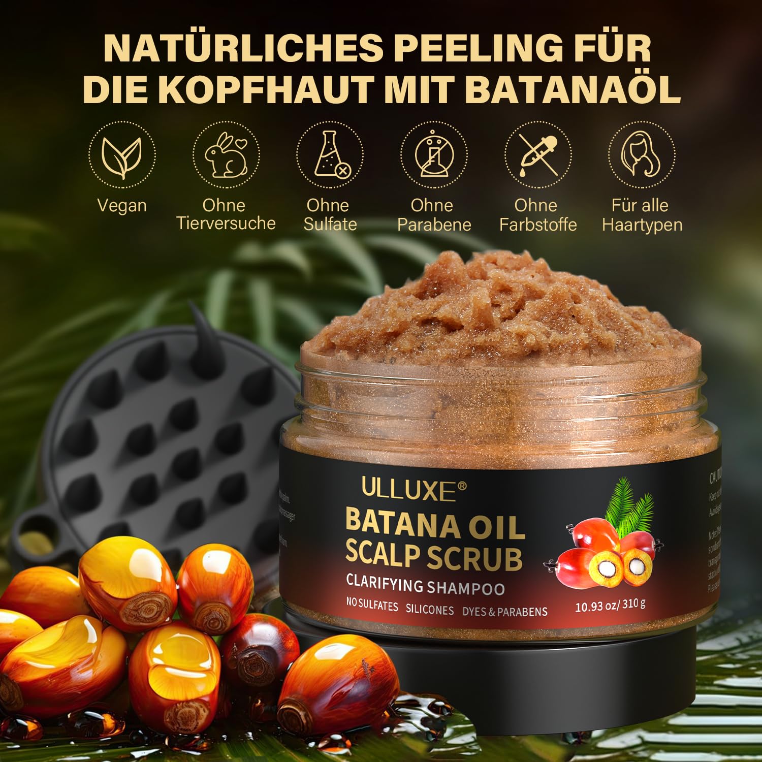 Batana Oil Scalp Scrub, Szampon Złuszczający Rozmaryn, zwalcza łupież, łagodzi suchą, swędzącą skórę głowy, odżywia, oczyszcza i wspomaga wzrost włosów, 310g