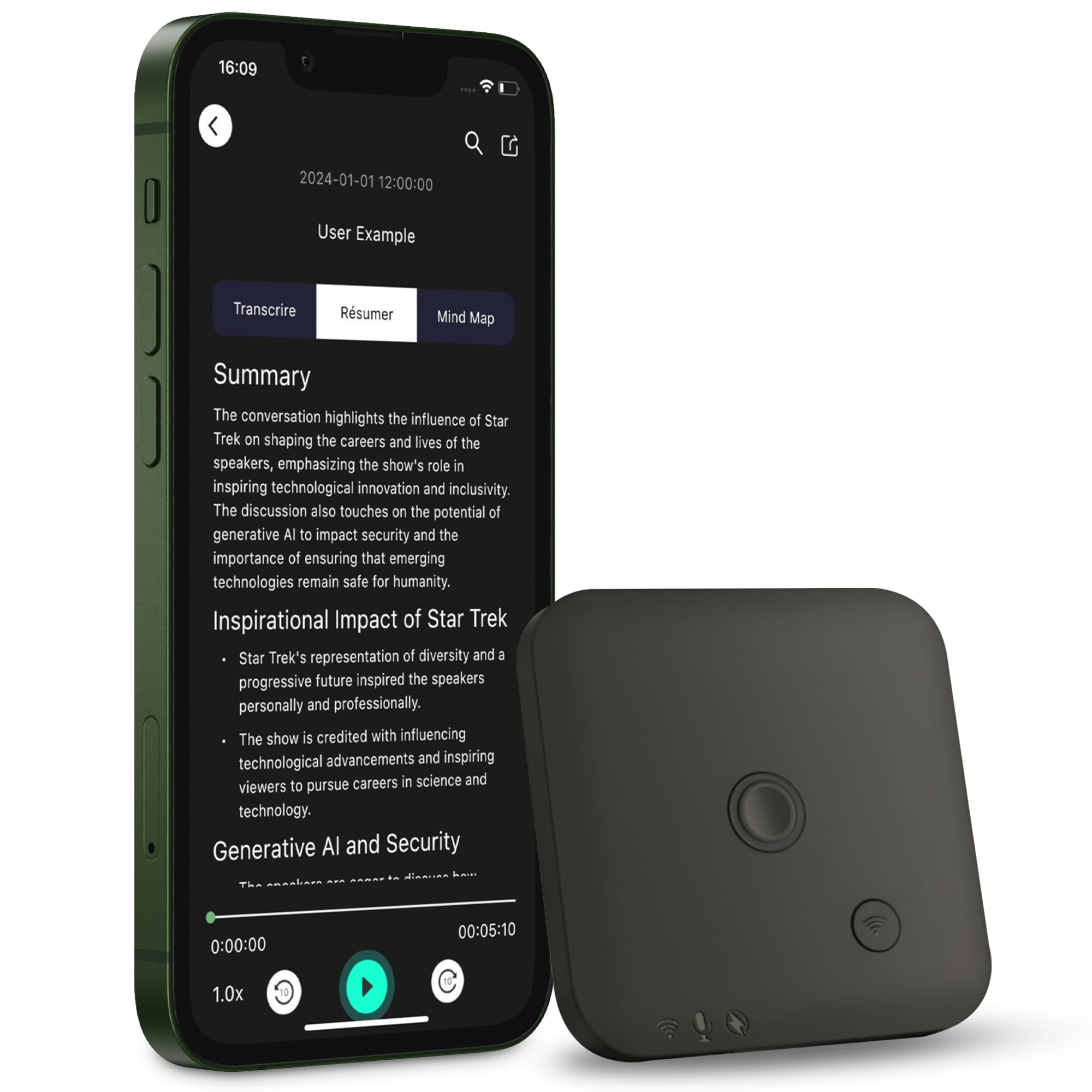 Registratore Vocale AI, Trascrivi, Riassumi e Traduci con AI, Controllo