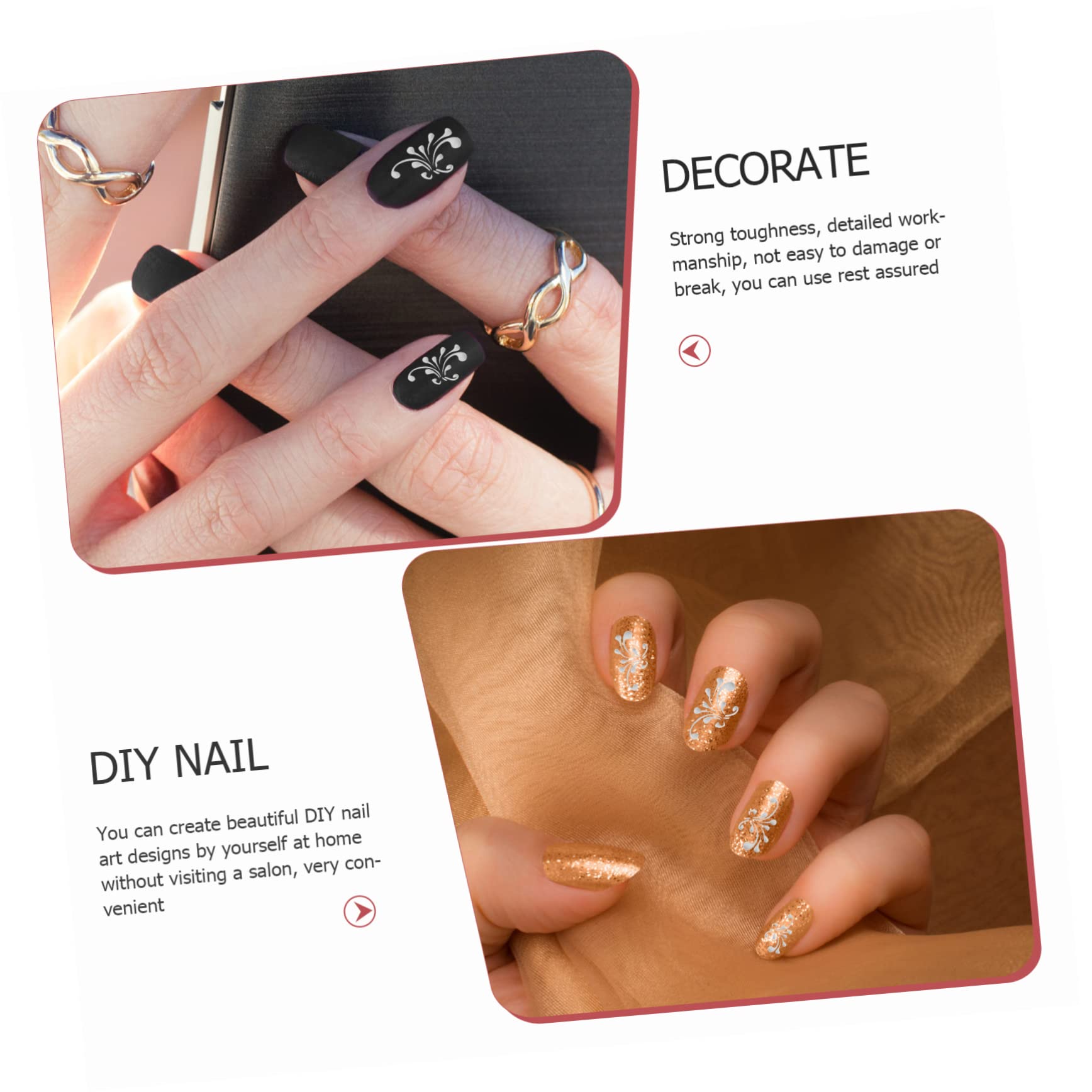PACKOVE 4 Set Adesivi Per Manicure Dei Fiori Di Rilievo Adesivi Per Unghie 3d Decalcomanie Per Unghie Fai Da Te Per ie Finiti Per ie in Rilievo Adesivo 8 Fogli * 4