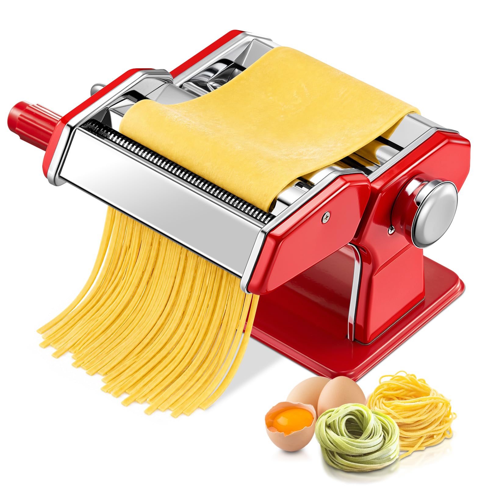 FOHERE Macchina per la Pasta Manuale,regolazione dello spessore a 7 livelli