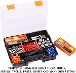 MIXPOWER Ensemble de 4 Organisateurs de Boîte à Outils pour Quincaillerie et Pièces, Rangement Polyvalent et Durable, Diviseurs en Plastique Amovibles Personnalisables, Rangement et Transport, Noir/Orange