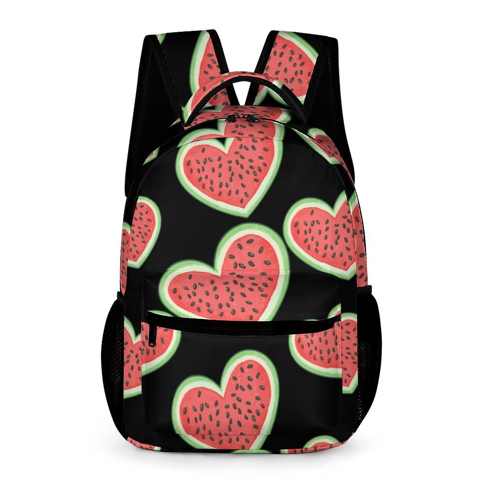 Watermelon Heart Casual Backpack Travel Laptop Cute Basic Shoulder Bag for Work Women & Men