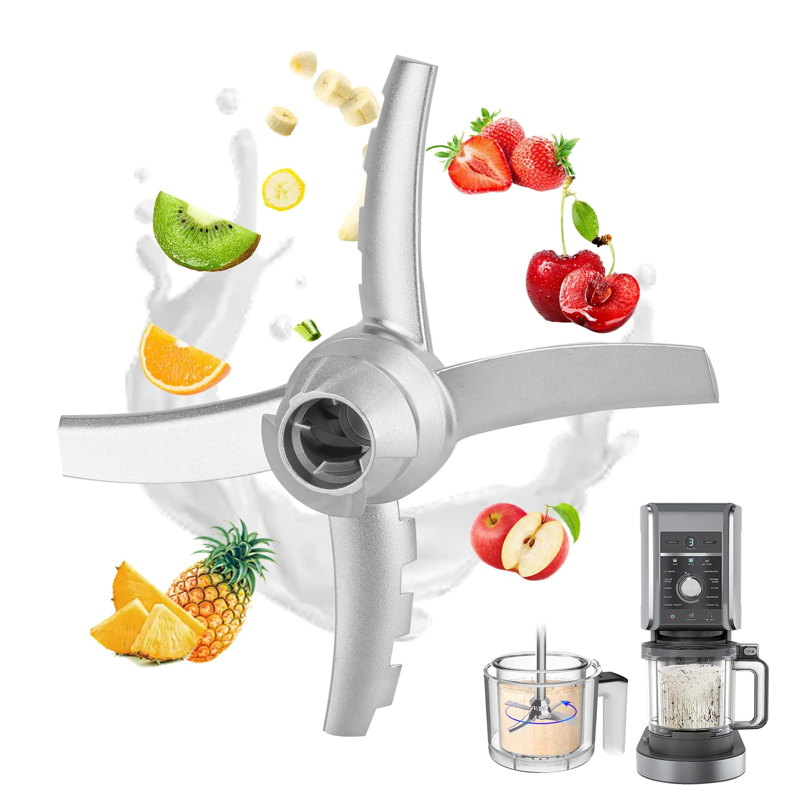 Lame de rechange pour Ninja Creami Deluxe, compatible avec les machines à crème glacée Ninja Creami NC500 NC501 Series Deluxe, lame de rechange pour crème glacée, ajustement parfait pour les