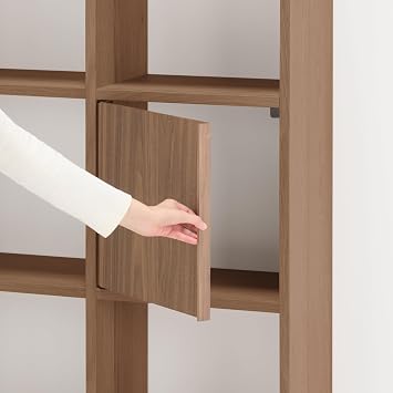 MUJI Stacking Shelf with Wooden Door, Walnut Veneer 83907983