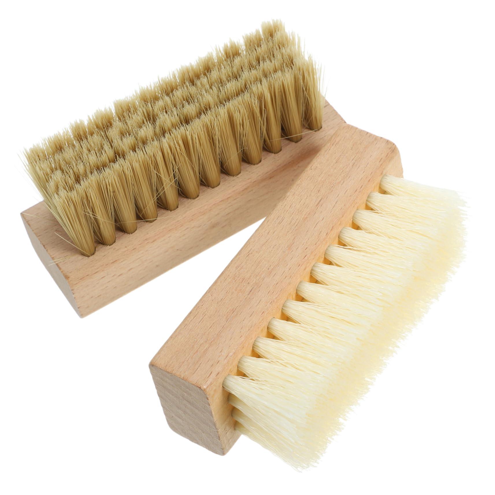 KOMBIUDA 2piezas Cepillo Limpiador De Ropa y Zapatos con Mango De Madera y Cerdas Duras y Suaves Multiusos para Limpieza Doméstica y Fregar Eficazmente