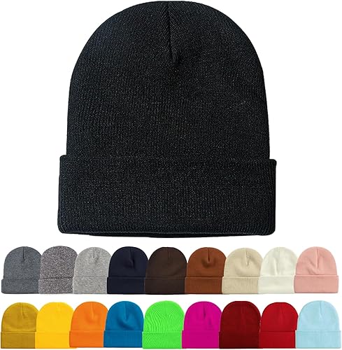 ZOORON Paquete de 1 y 2 gorros para hombres y mujeres, gorros de punto para invierno, gorro de esquí suave, unisex