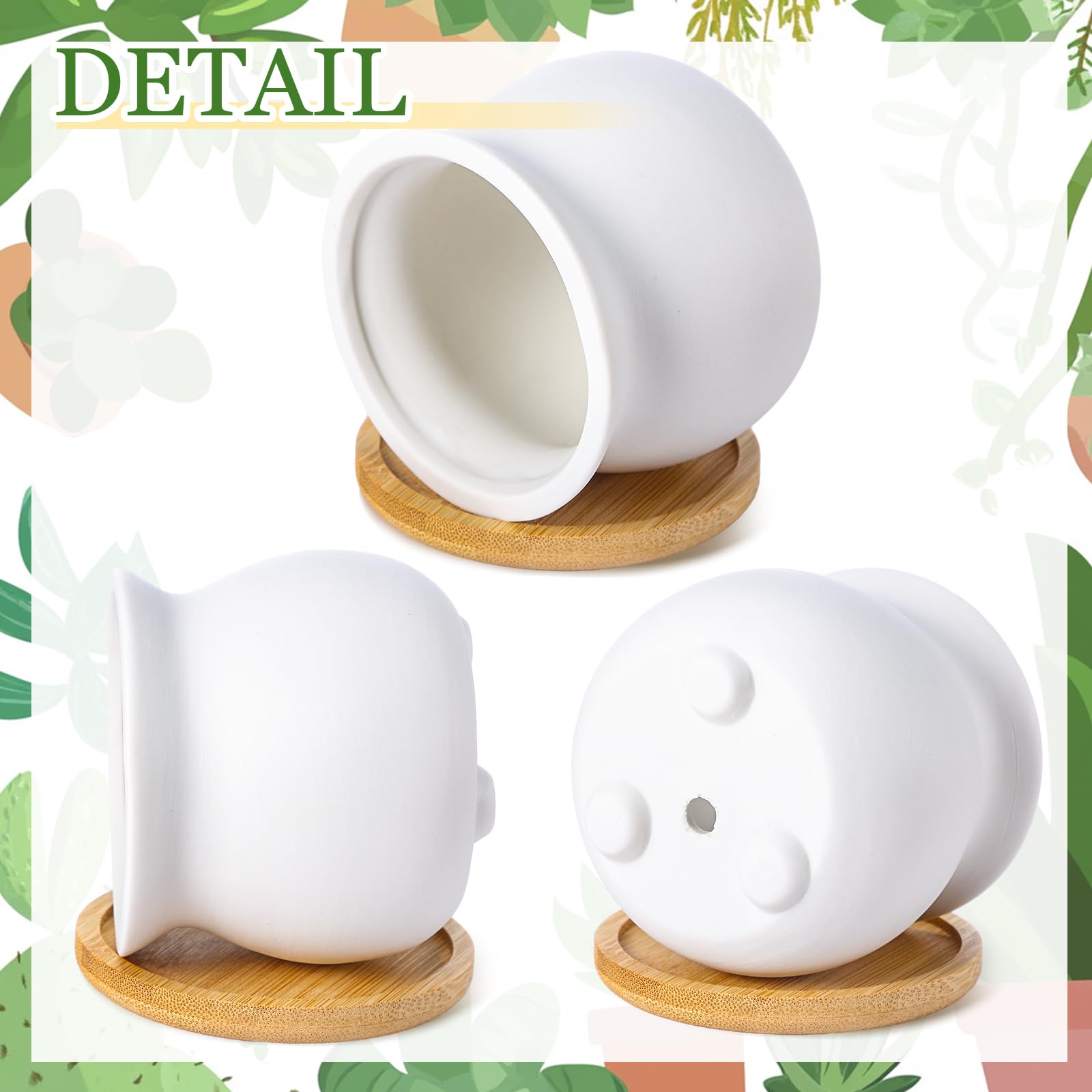 Remerry 12 Pcs 3.5 Inch DIY Ceramic Succulent Pots