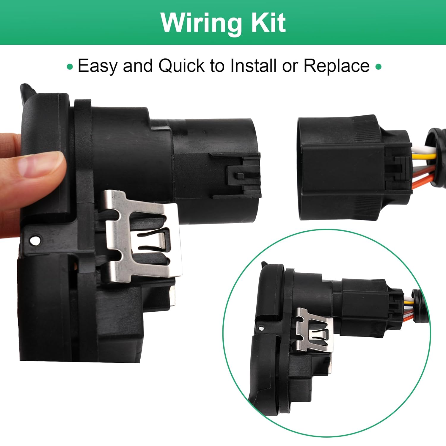 7 Way Trailer Brake Control Hitch Tow Wiring Connector Harness Kit w/Park Aid for Ford F-150 2009-2014 9L3Z-15A416-B 9L3Z15A416B