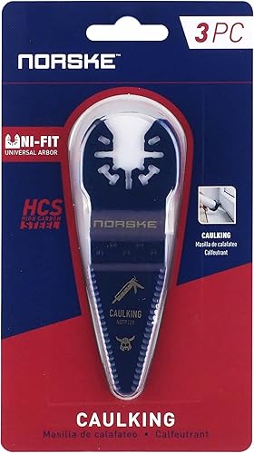 Miniatura 5 de Norske Tools NOTP286 - Cuchilla raspadora de calafateo (paquete de 3), accesorios de herramientas oscilantes, hojas de sierra oscilantes, color negro