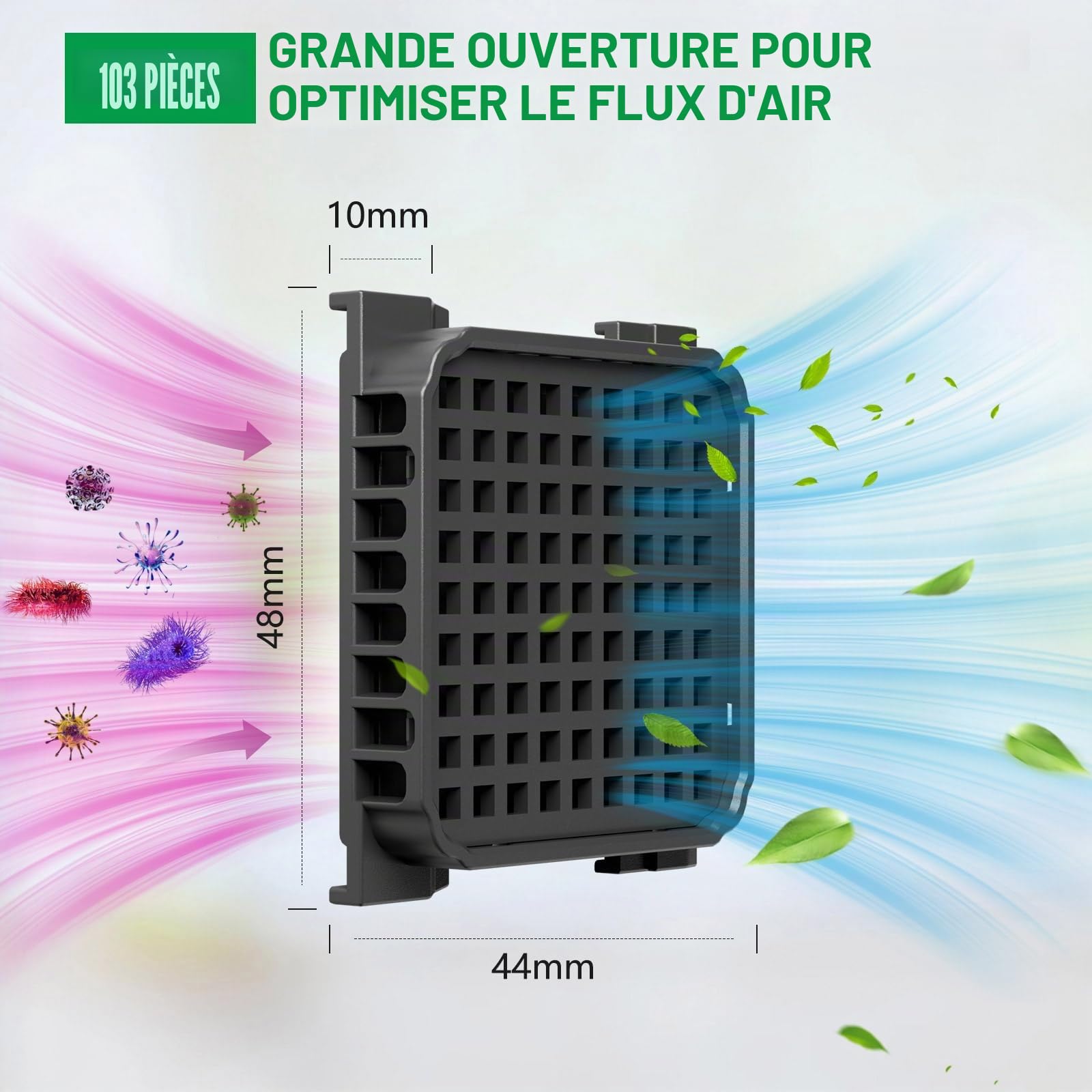 Lot de 4 filtres à charbon actif Fresh Air pour Liebherr réfrigérateur, compatibles avec 9096989, 988246000, 988246001, 9882429, 9882460, remplace 7440021-00