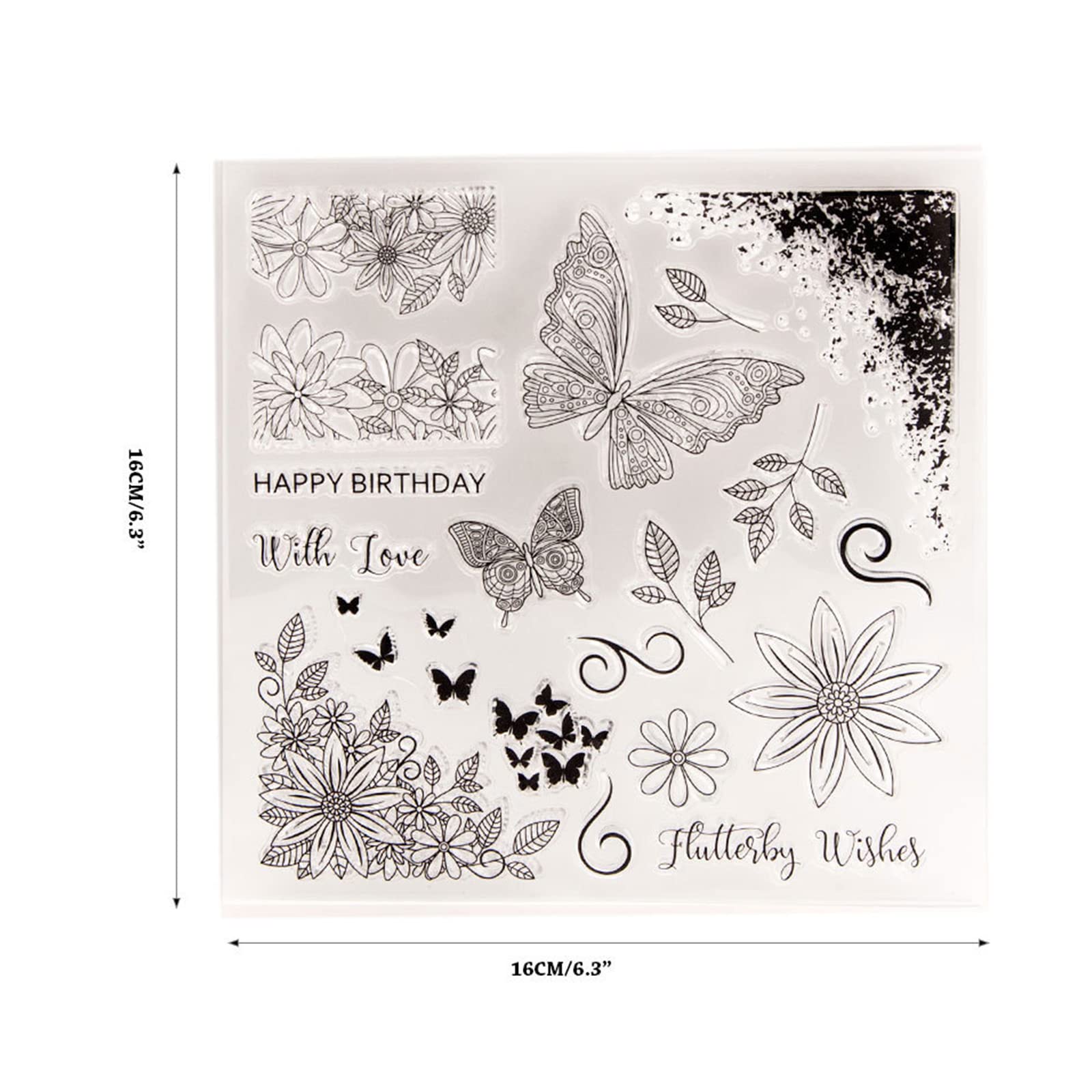 Foglio Di Timbri In Silicone Trasparente A Tema Farfalle – Set Per Scrapbooking, Biglietti Fai Da Te E Album - 2