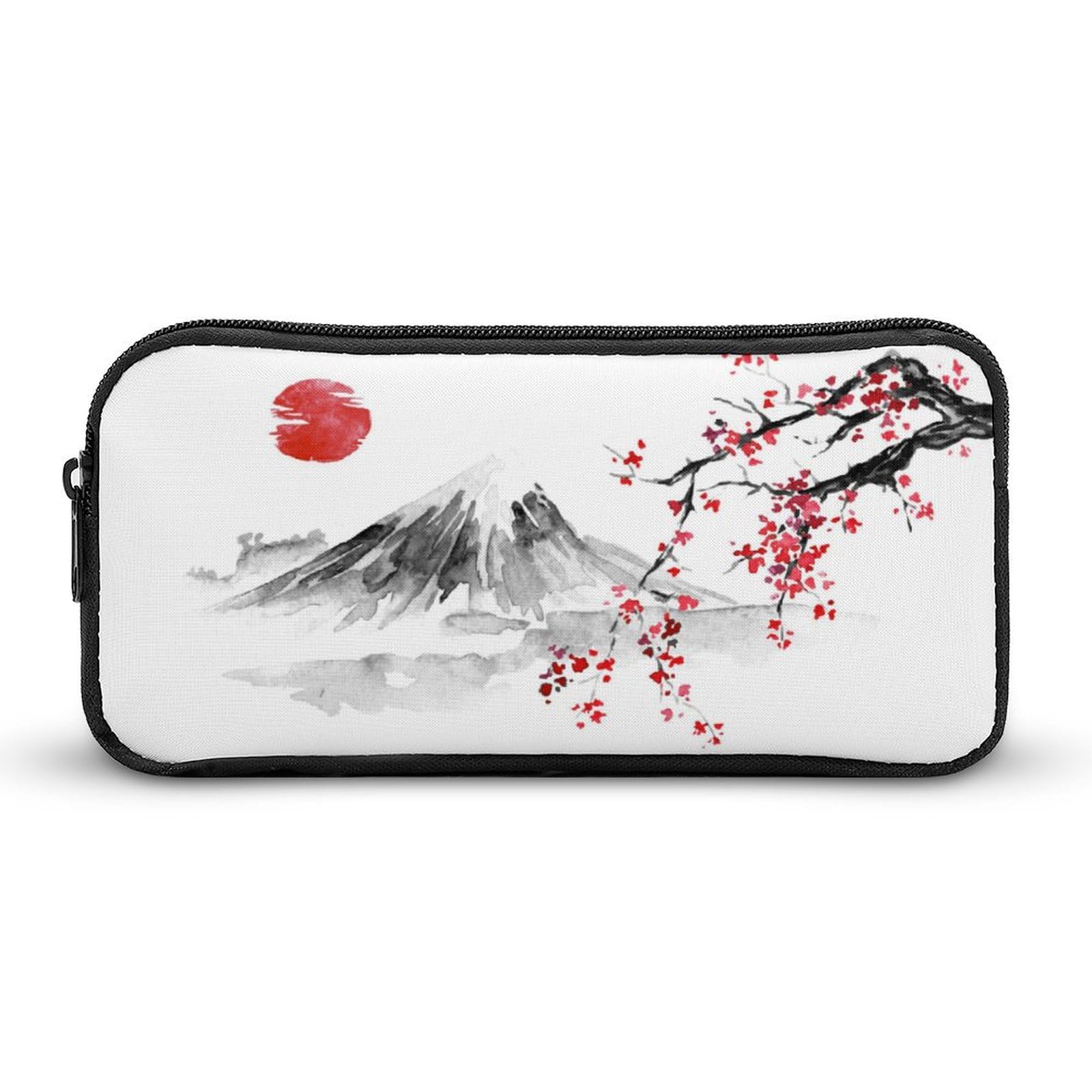 Amazon.co.jp: ペンケース 富士山 桜 さくら 和風柄 日本画 水墨画