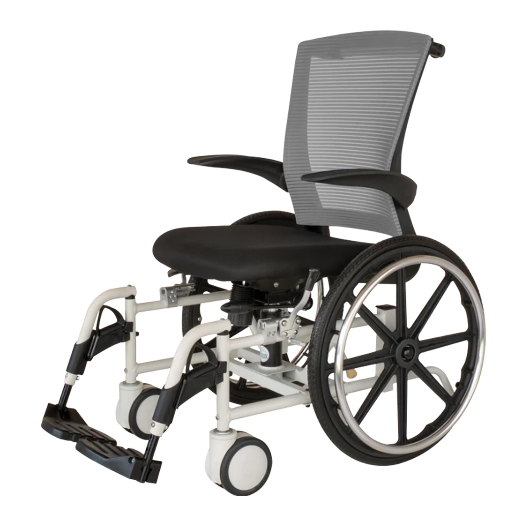 Daily Living Indoor Manual WheelChairs for Adults (Gray) Manual Wheelchair w/Flip-Away Armrests 38.5 lb Height Adjust Wheelchair w/Handrings & Removable Footplates Medical Supplies for Seniors