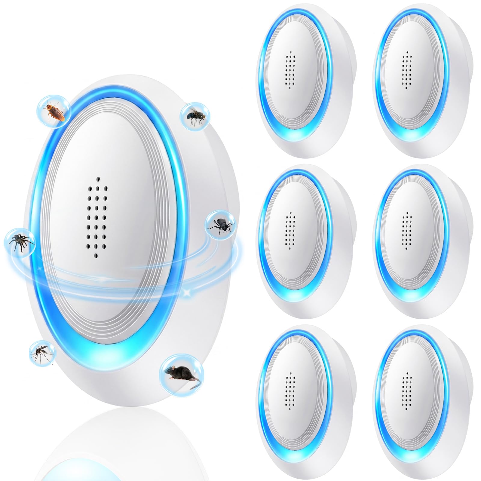 HUGENT Ultrasonic Pest Repeller UK Plug-In, 6 Pack