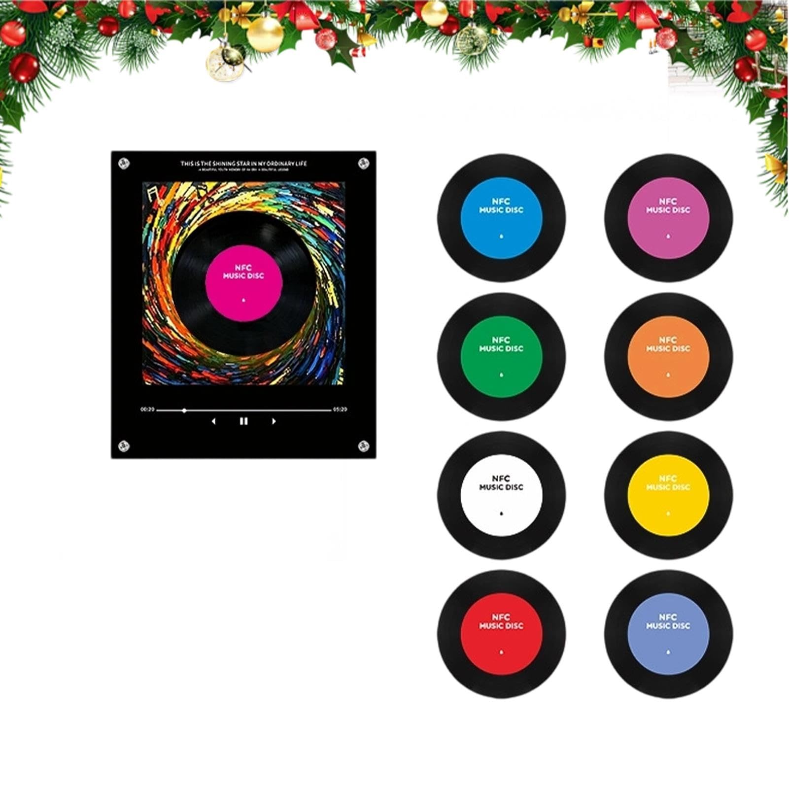 Fridge Magnet Music Player Christmas, 9 Disc Magnet Musikbox KüHlschrank
