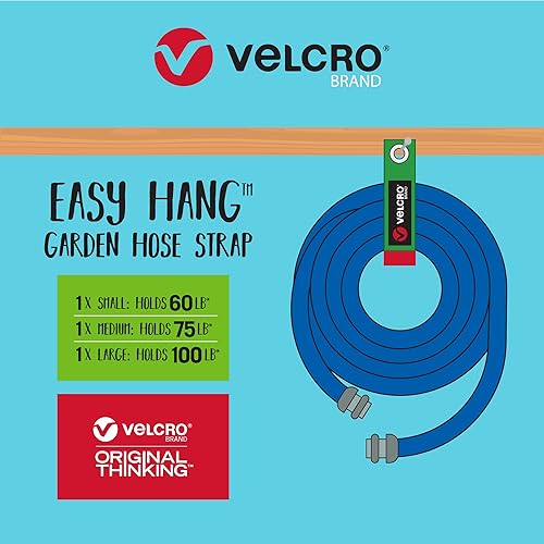 Miniatura 10 de VELCRO Brand VEL-30888-USA - Correas de almacenamiento para manguera de jardín fáciles de colgar, capacidad para 100 libras, organización de