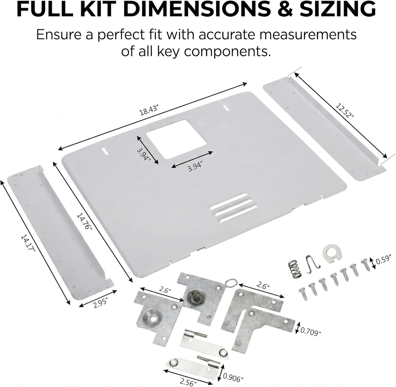Water Heater Door Conversion Kit for Dometic Fits WH-6GEA WH-6GA WH-9GEA Compatible with Atwood GC6AA-10E 6 Gallon Older Openings