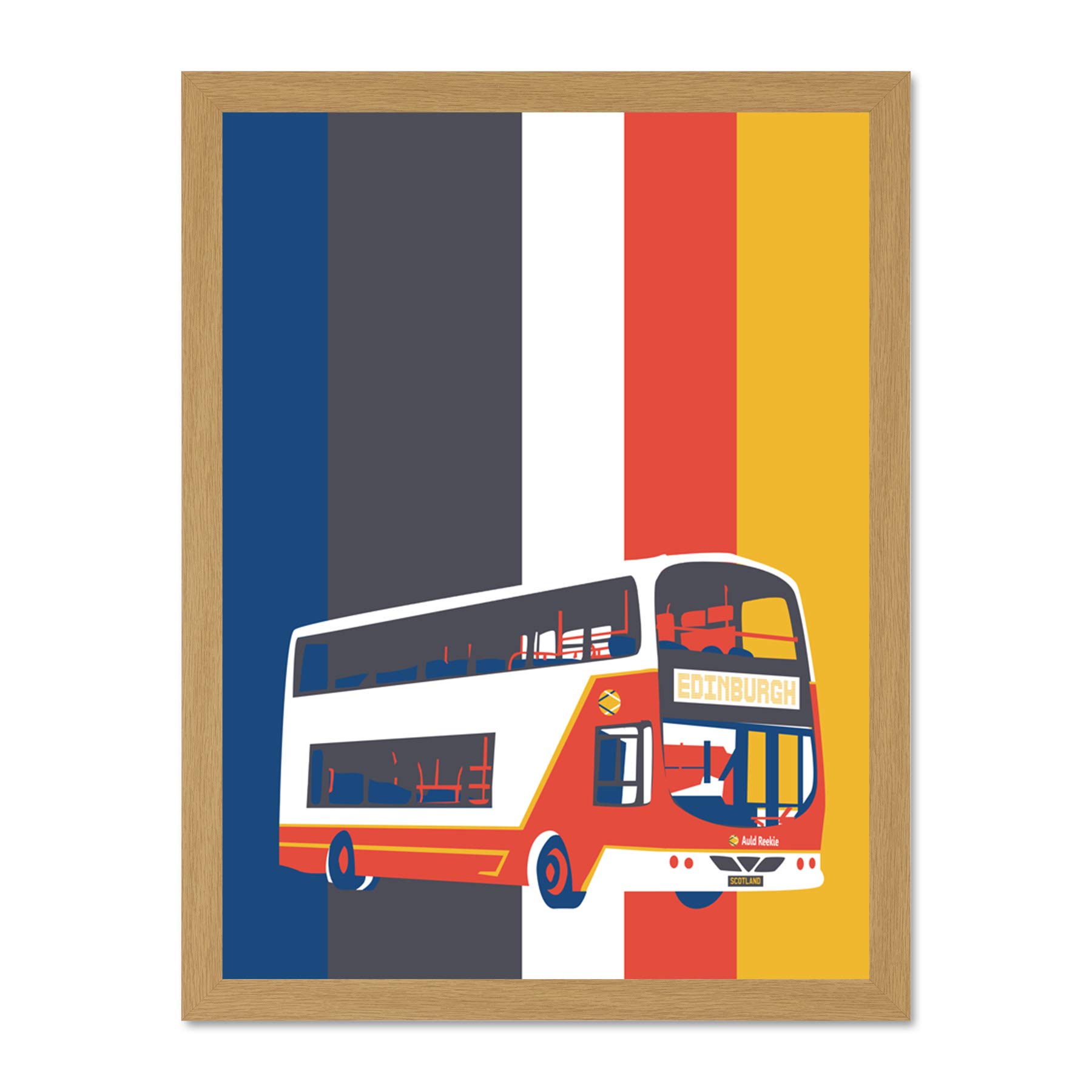 Wee Blue Coo Edinburgh Transport Bus 18x24 Large Framed Art Print Poster Wall Decor 18x24 inch