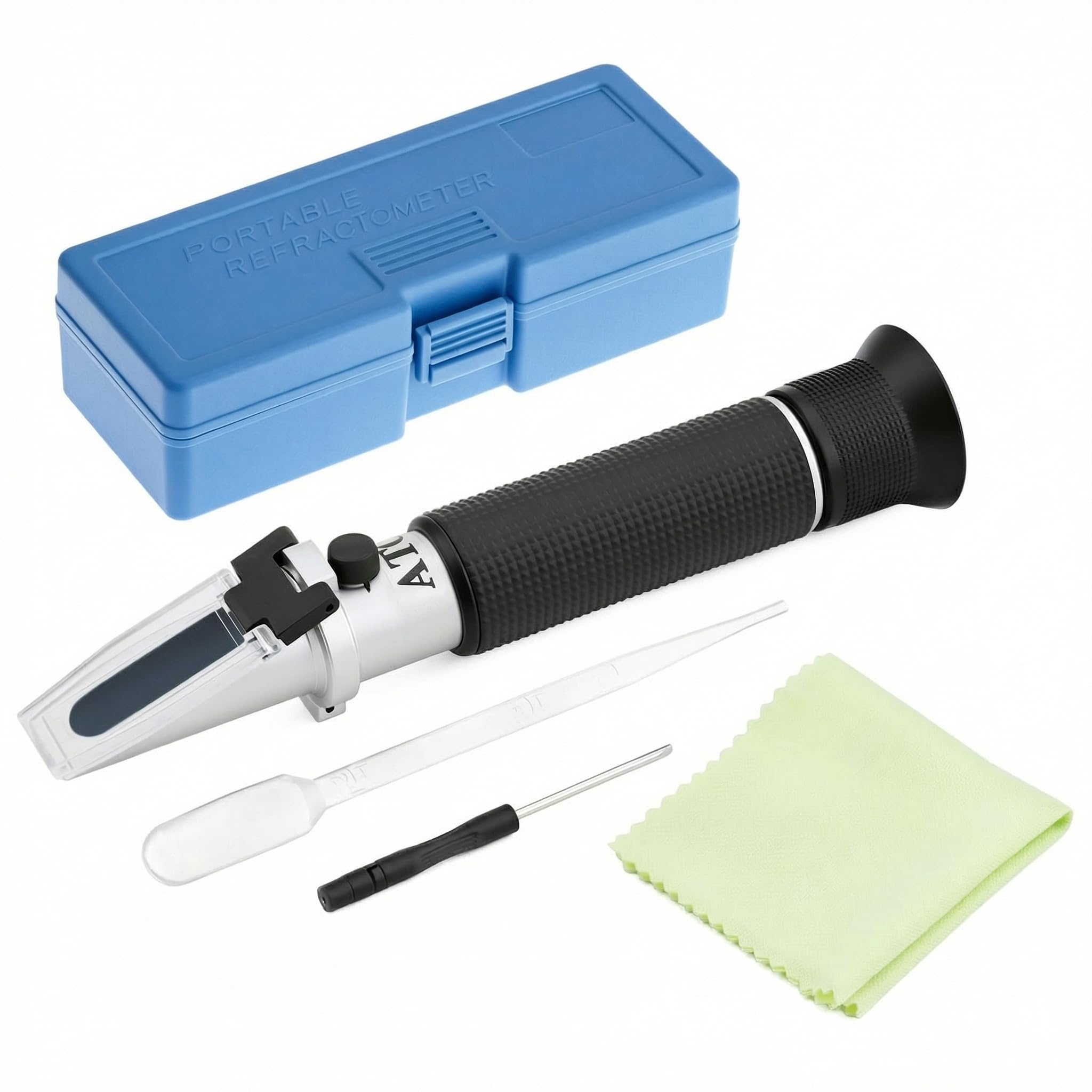 QWORK® Réfractomètre 0-80% vol., Réfractomètre Portable, avec ATC pour spiritueux et éthanol - 1