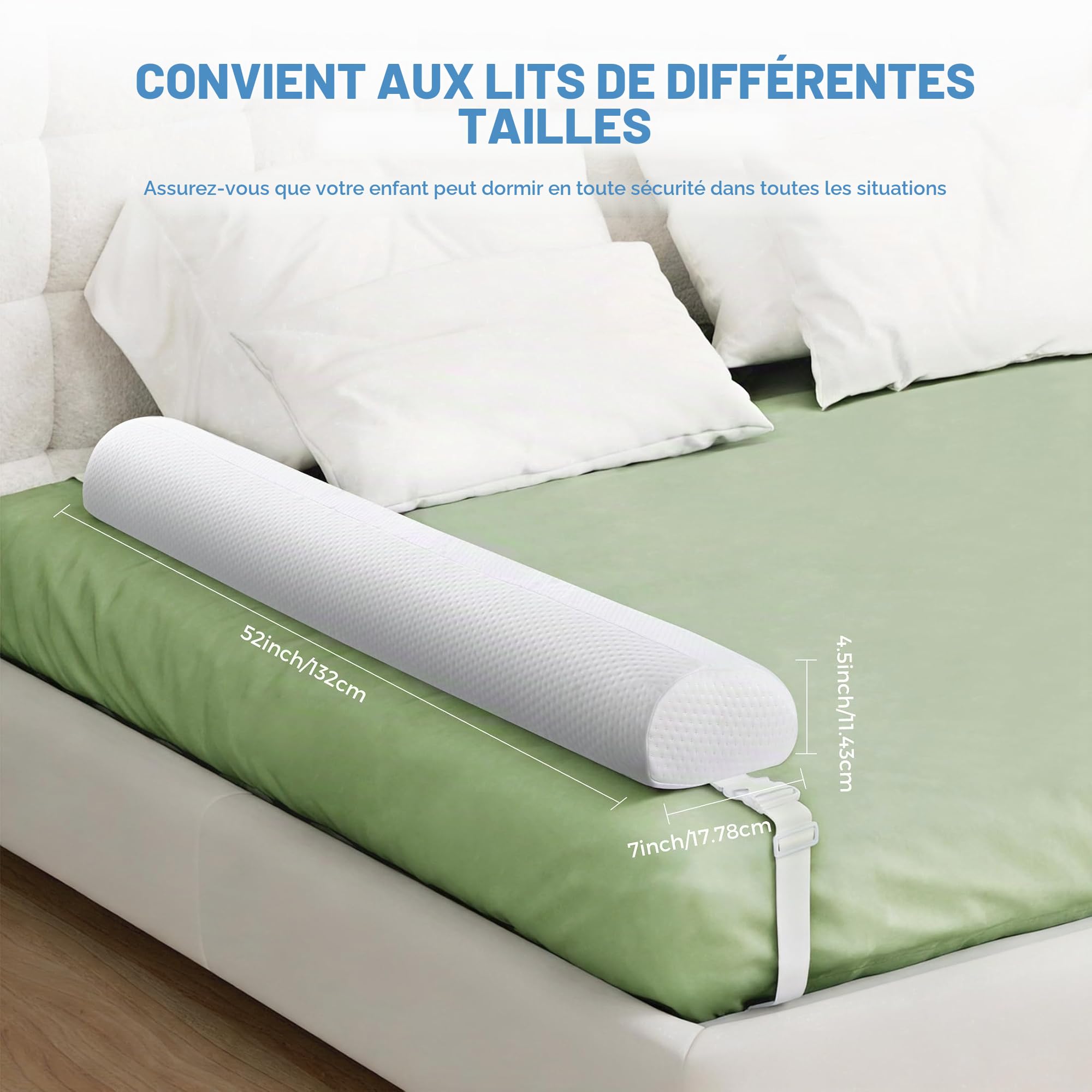 YIHATA Barriere De Lit, Barriere De Securite Enfant Lit, avec Housse AntidéRapante, ImperméAble Et Lavable, BarrièRe De Lit pour Les Enfants, Les BéBé, Et Adultes - 2 Paquet