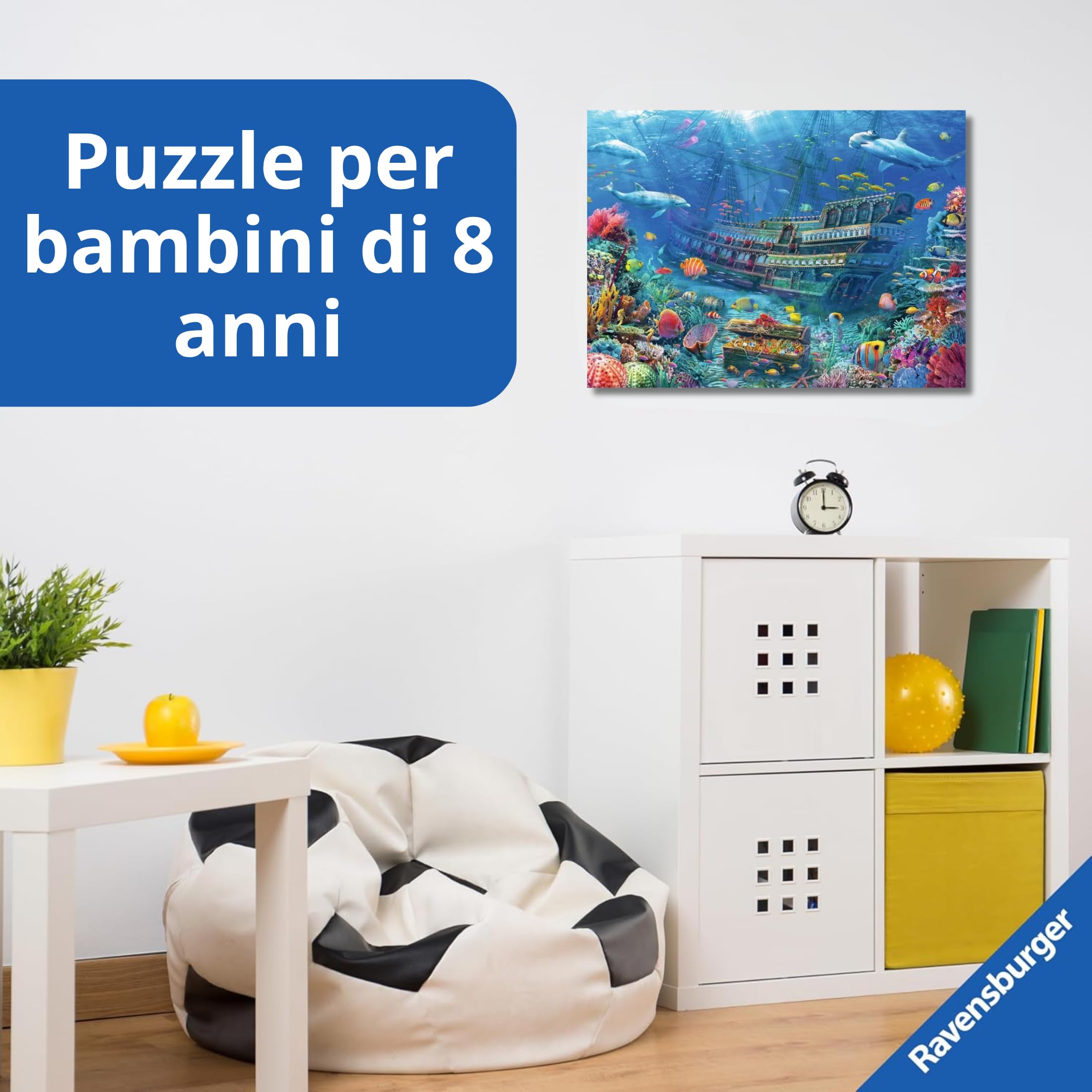 Ravensburger - Puzzle XXL Scoperta Subacquea | Puzzle 8 Anni In Su | Puzzle Bambini Da 200 Pezzi In Regalo | Regalo Bambino 8 Anni 49 X 36 Cm | Puzzles Ravensburger