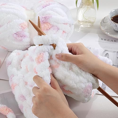 Miniatura 4 de MABOZOO Hilo grueso para tejer a mano, hilo de manta grueso grande, hilo suave y esponjoso para ganchillo, hilo de punto grueso súper voluminoso,