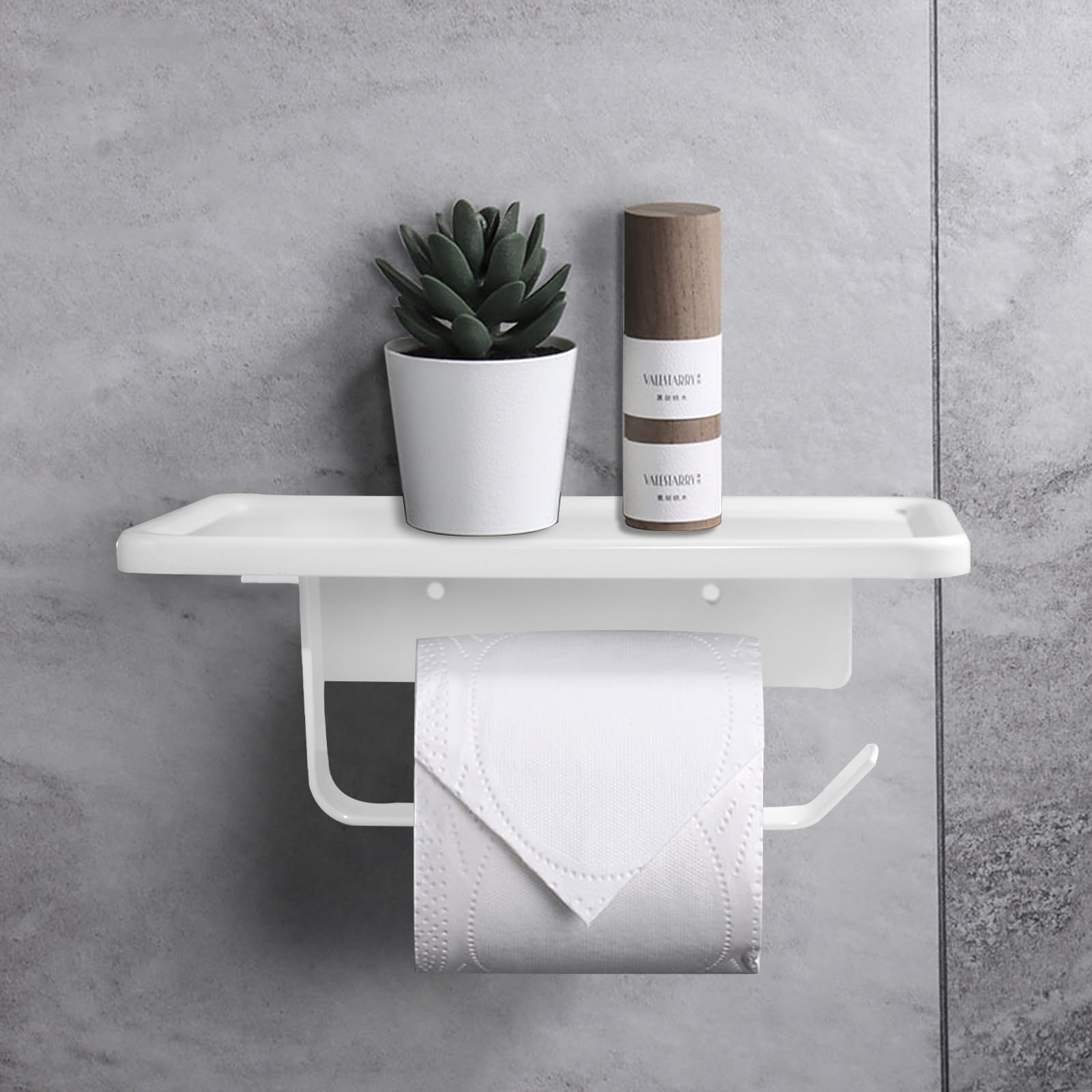 Toilet Paper Holder – Black Toilet Roll Holder with Spacious Shelves ...