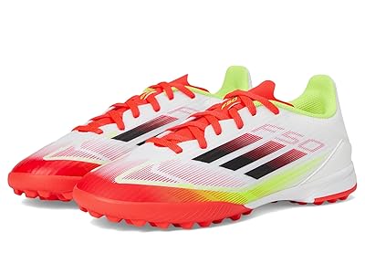 adidas Kids F50 League Turf Soccer Cleats (Little Kid/Big Kid) Kids Shoes White/Black/Solar Yellow