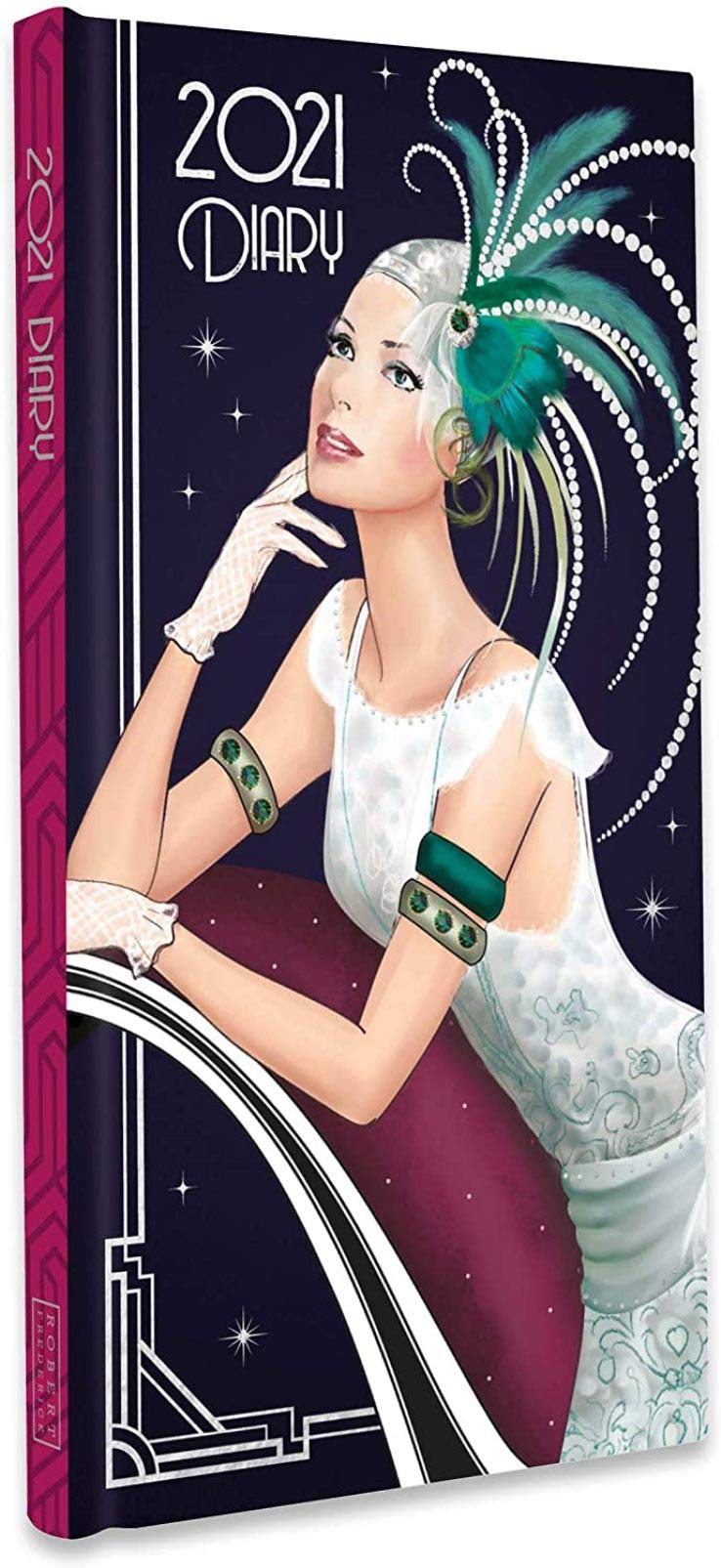 2021 Robert Frederick Diary Hardback Slimline - Art Deco (Green Dress)