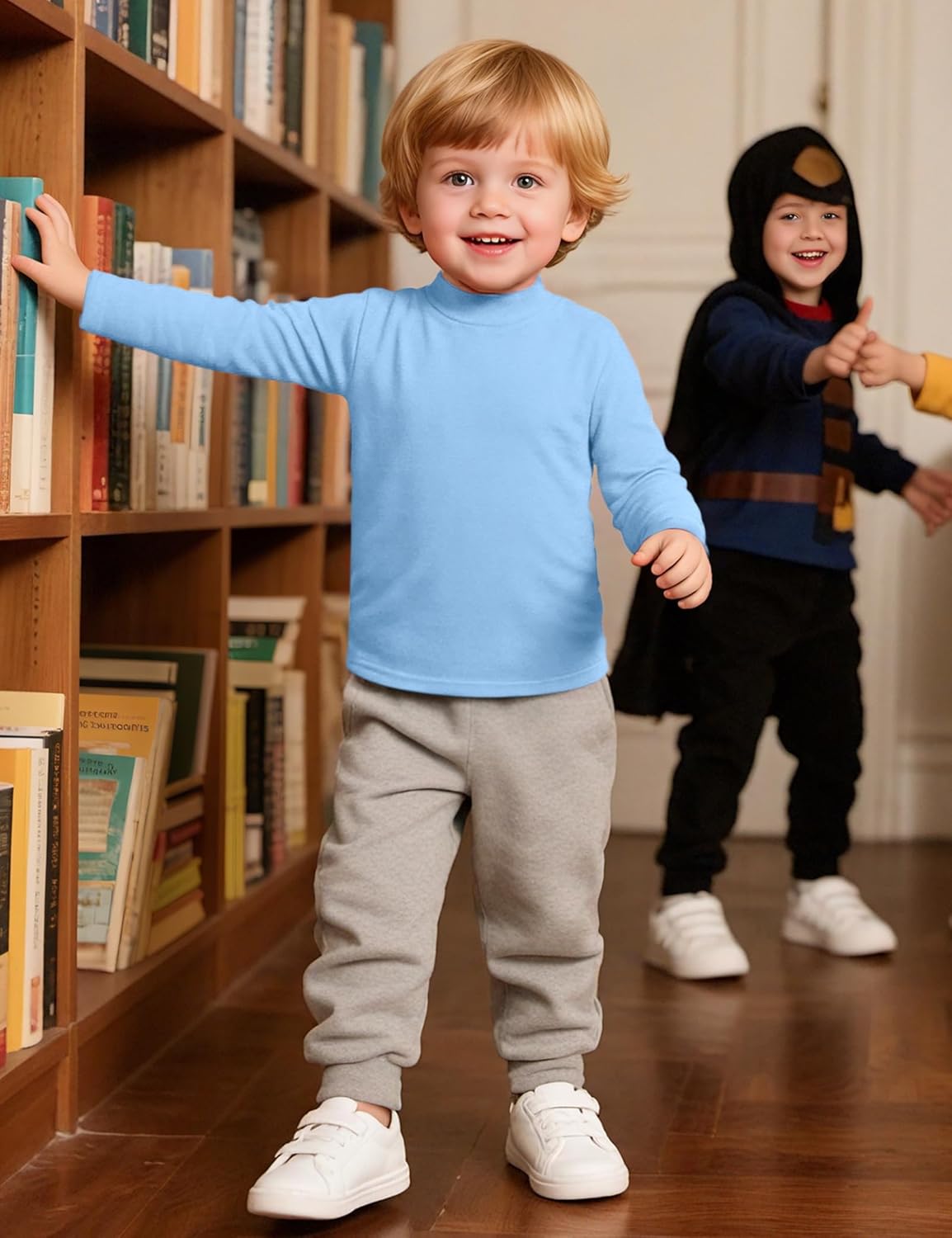 Witwot 3 Pack Toddler Boy Mock Turtleneck Shirts Baby Boys Long Sleeve T-Shirt Soft Cotton Thermal Undershirt Size 18M-5T - Image 6