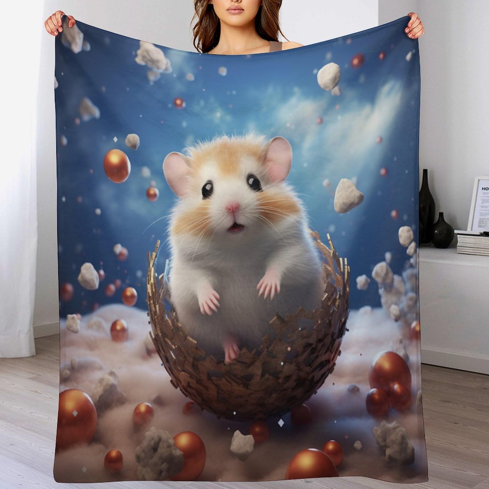 Couverture de lit hamster en flanelle 140x180 cm pour canapé et salon doux