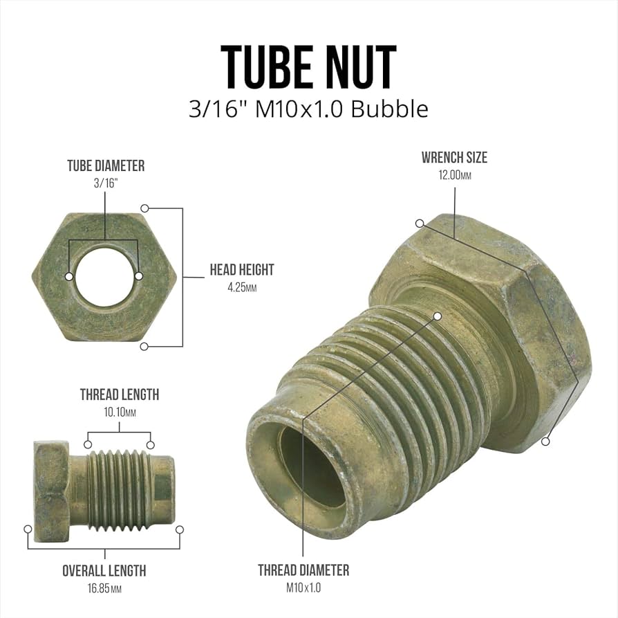 4LIFETIMELINES 3/16 (M10 x 1.0 Bubble) Steel Brake Line