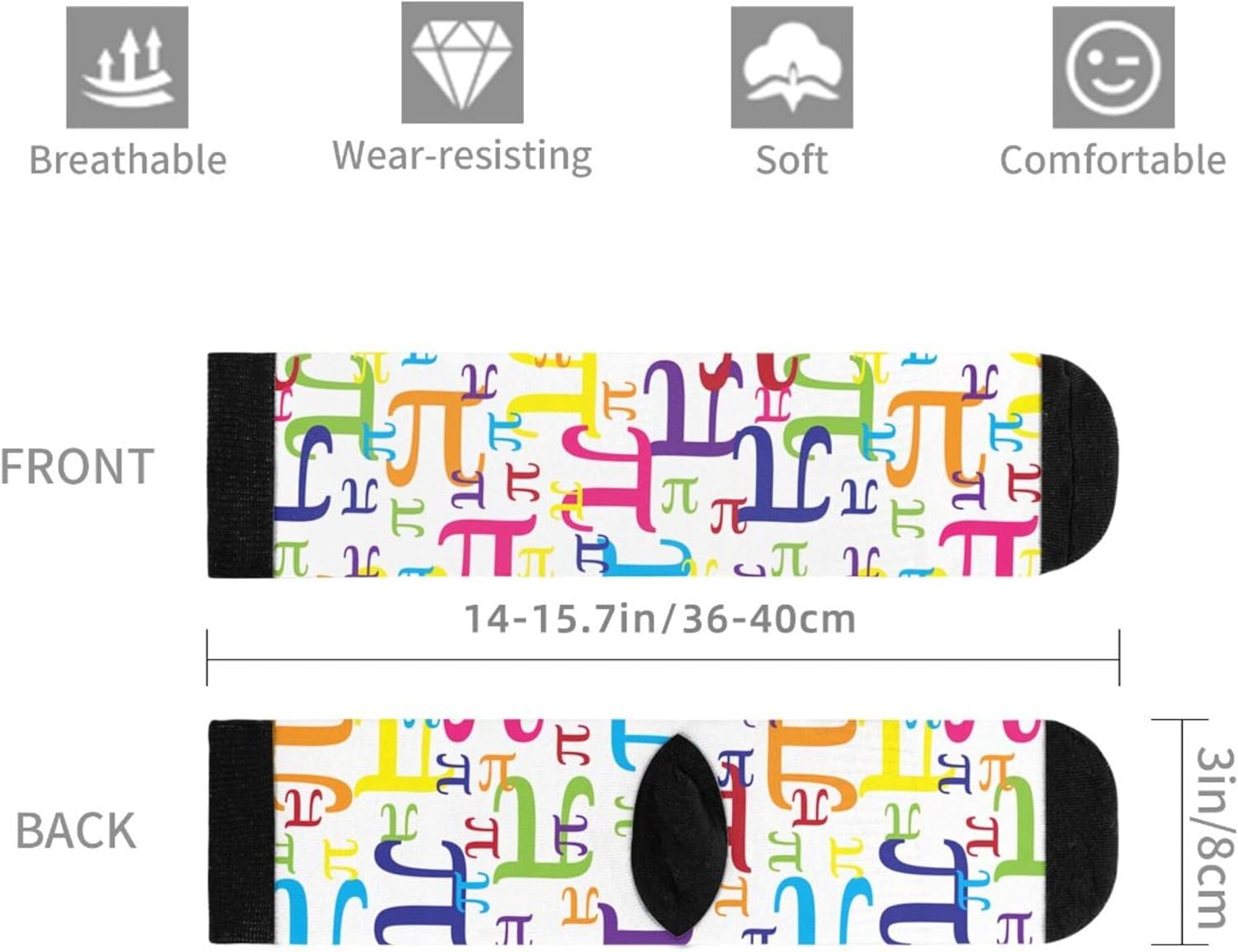 Colorful Pi Math Novelty Socks For Women & Men - Image 5