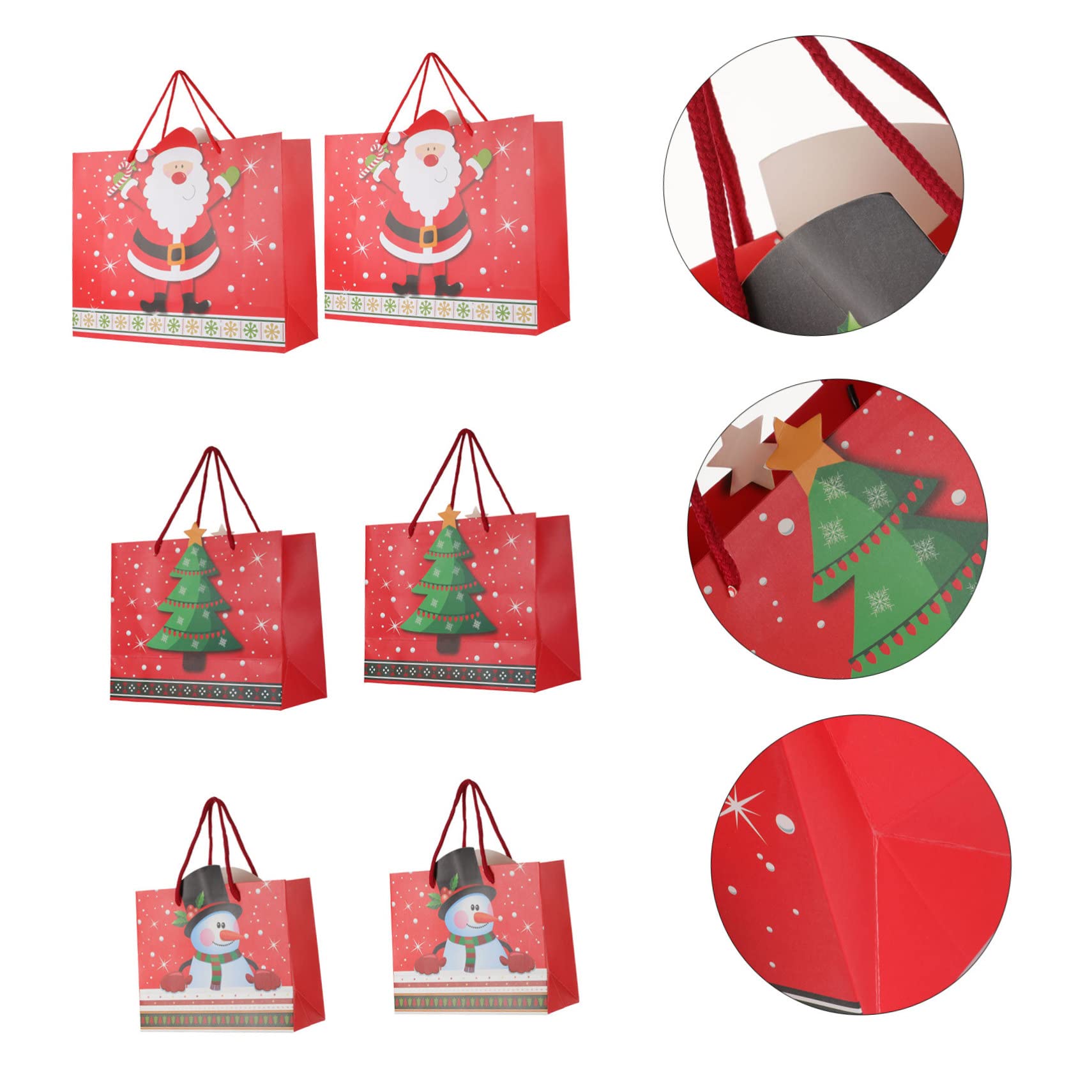 Gatuida 12pezzi Sacchetti di Carta Natalizi Sacchetti Regalo di Natale Natalizi per Caramelle Snack Biscotti Frutta Regali Stili multipli