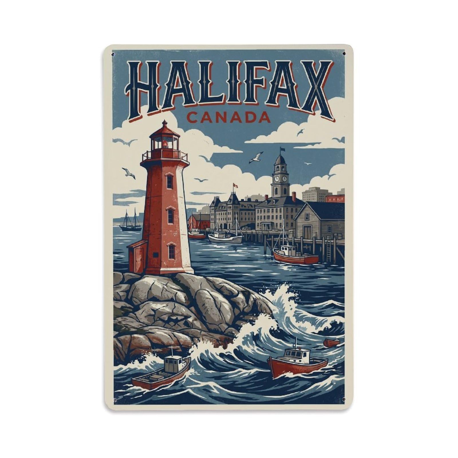 Canada Halifax Travel Retro Metal Tin Sign