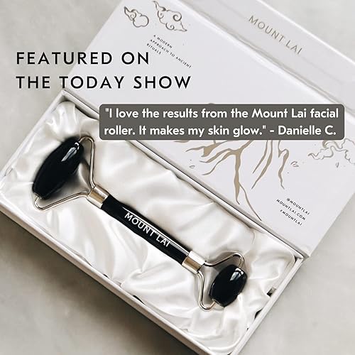 Miniatura 2 de Mount Lai Warming Black Obsidian Facial Roller Massager  Rodillo de masaje facial para desintoxicar y purificar
