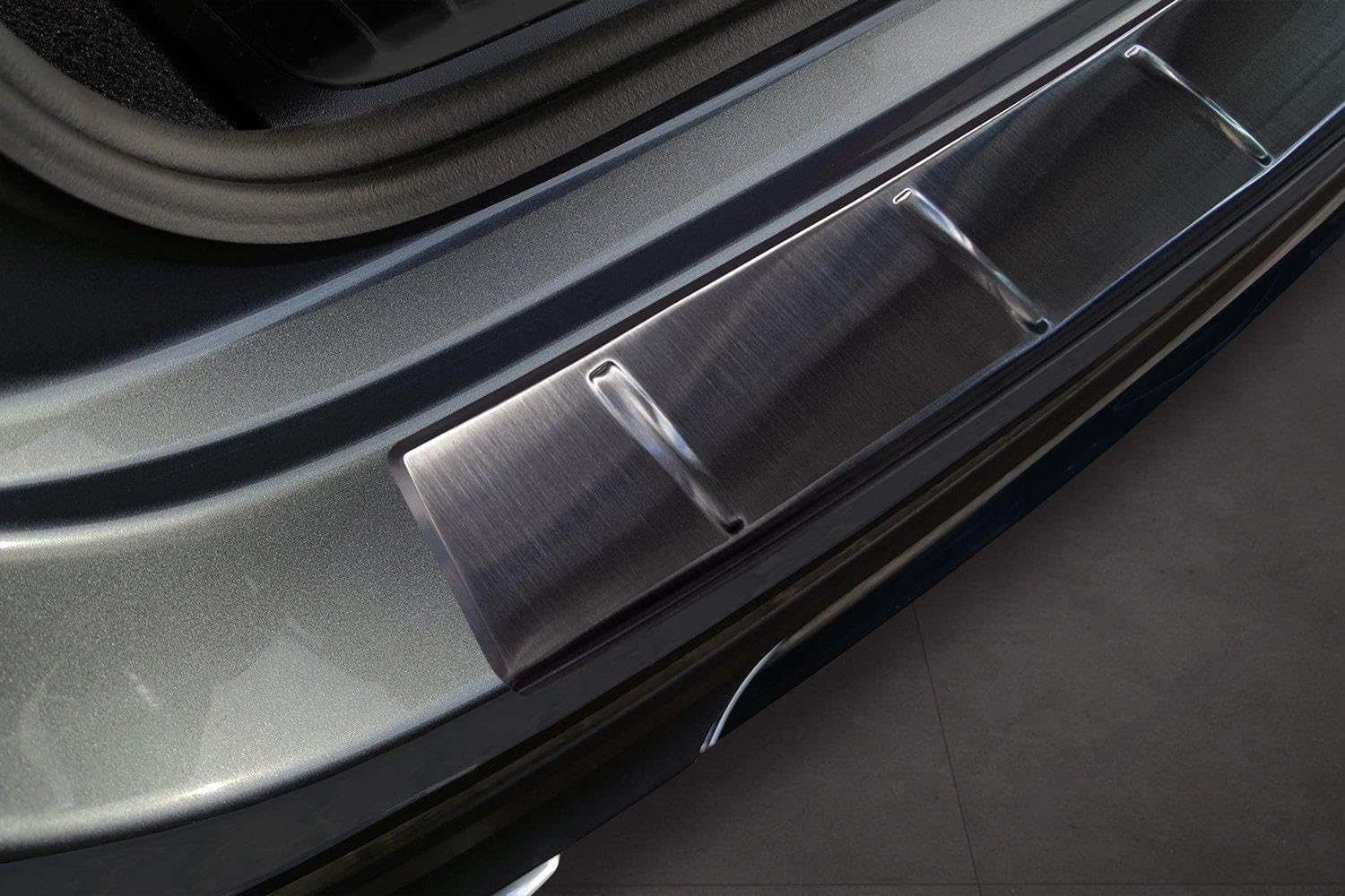 AVISA | Compatible con Mercedes GLE 2023+ | Protector de Parachoques Trasero; Acero Inoxidable, Cepillado, Grafito; Tira Protectora Protege la Pintura del Parachoques Trasero de Daños