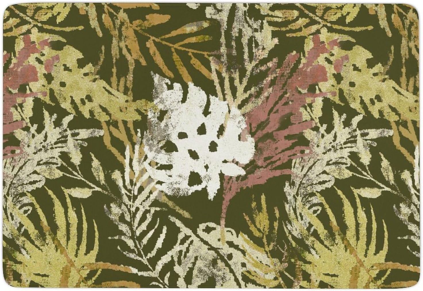 Non-Slip Botanical 3x5 Area Rugs, Sage Green Vintage Cottagecore Carpet