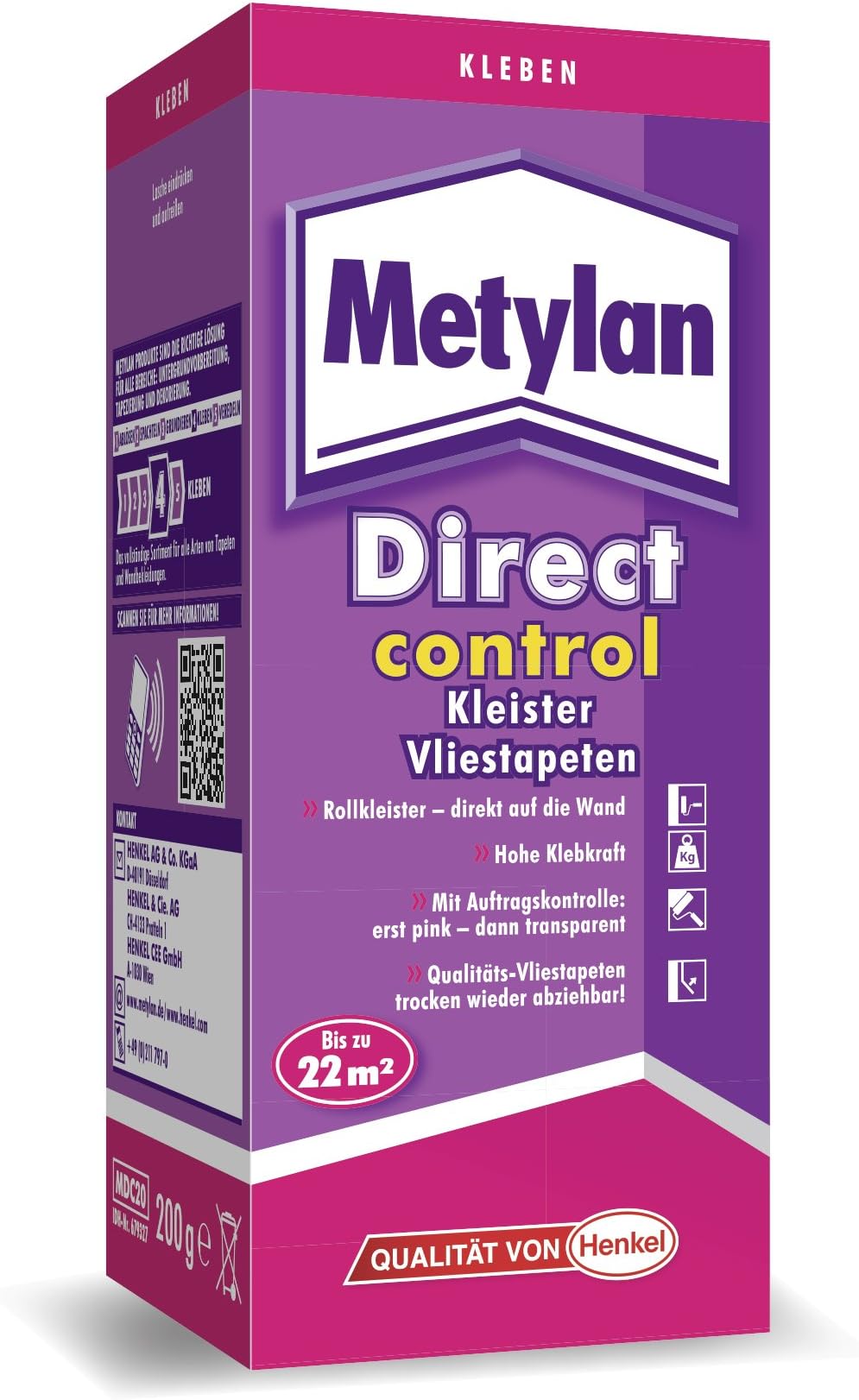 Metylan MDC20 Direct Control Roller Paste, Pack of 200 g