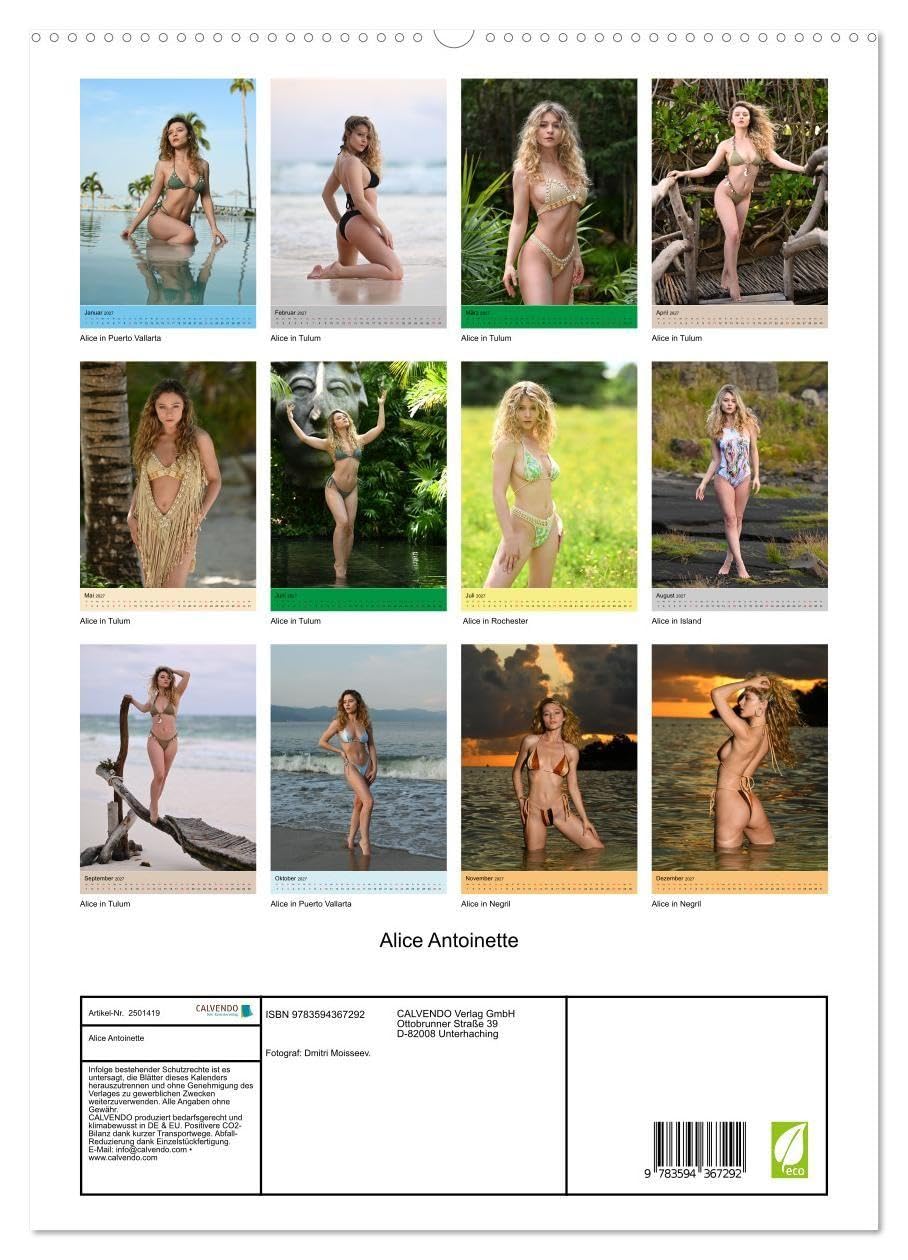 Alice Antoinette (hochwertiger Premium Wandkalender 2027 DIN A2 hoch), Kunstdruck in Hochglanz: Bikini-Kalender von Alice Antoinette, fotografiert von Dmitri Moisseev (CALVENDO Menschen)