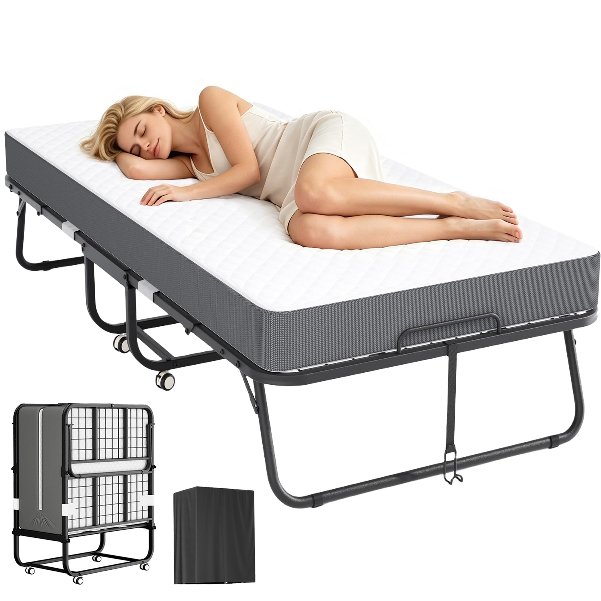 Greenvelly Folding Bed with 5' Memory Foam