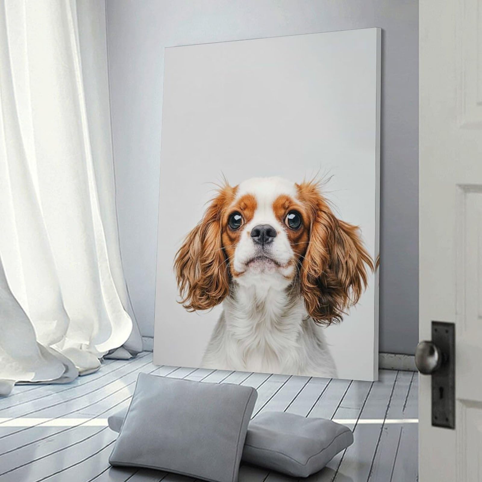 Junmoney Baby Cavalier King Charles Home Decor Wall Art, 20x30inch(50x75cm), for Bedroom Walls, Guest Spaces Or Lounges, A Warm Accent for Relaxed Interiors